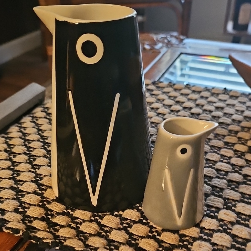 Modern Black and White Penguin Ceramic Set